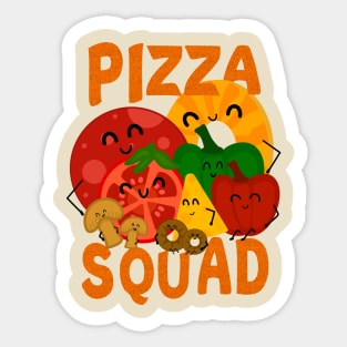 Pizza Squad, Pizza Ingredients for Pizza Lover Funny Sticker